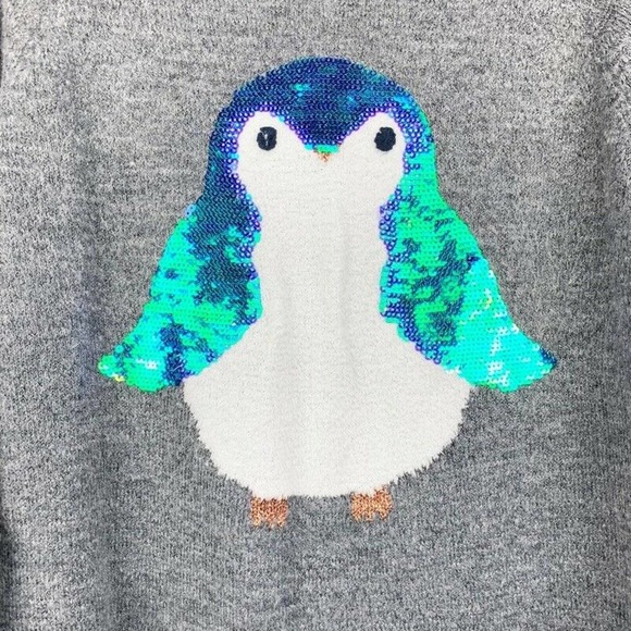 LC Lauren Conrad Womens Sweater Sequin Penguin M - Picture 6 of 10